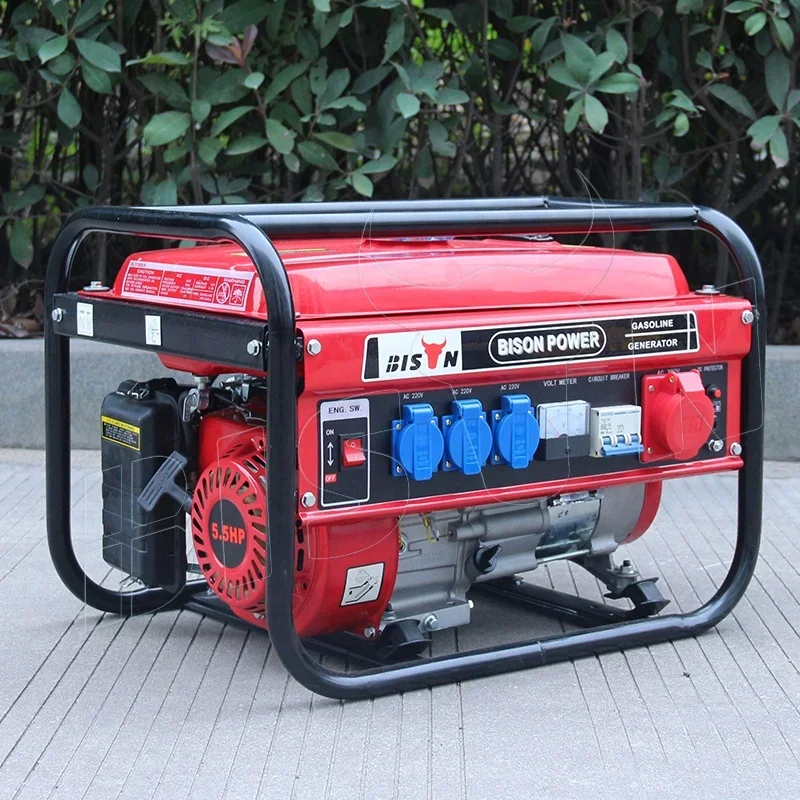 آلات بيسون صغيرة 12 فولت تيار مستمر 3 مراحل بداية يدوية 2.5kw 168f محرك 5.5hp مولد بنزين للاستخدام الخارجي
