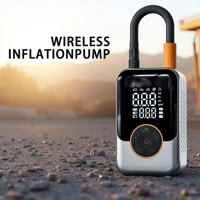 Tragbare Luftpumpe Kabelloser Auto-Reifenfüller Elektrischer Luftkompressor LCD-Display Luftinjektor für Fahrrad Auto Motorrad Reifen Ball – Detail 5