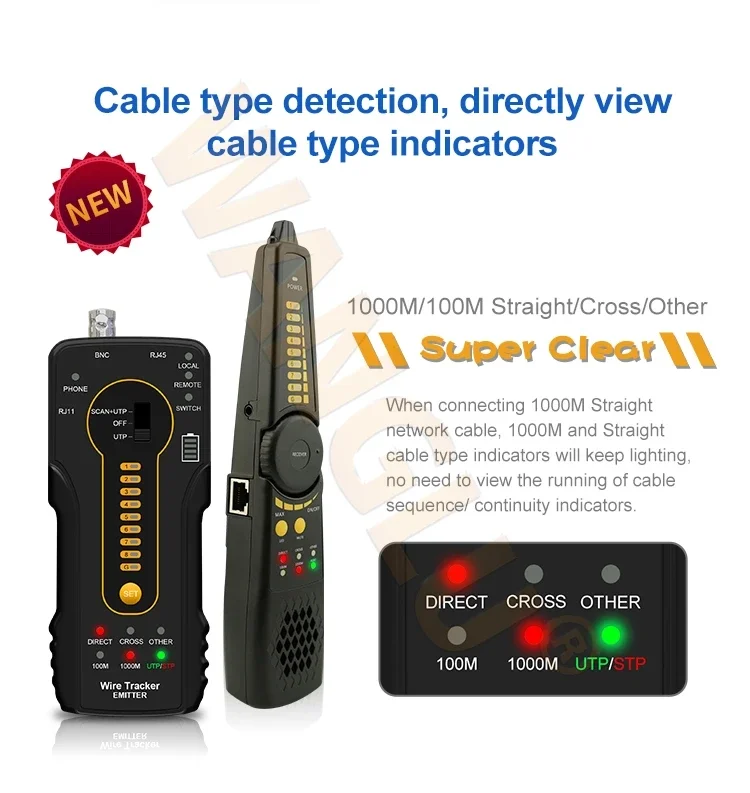 CT66 Multifunction  cable Measure UTP /Network Cable Tester With PoE/100M 1000M detection/Short circuit detection Function