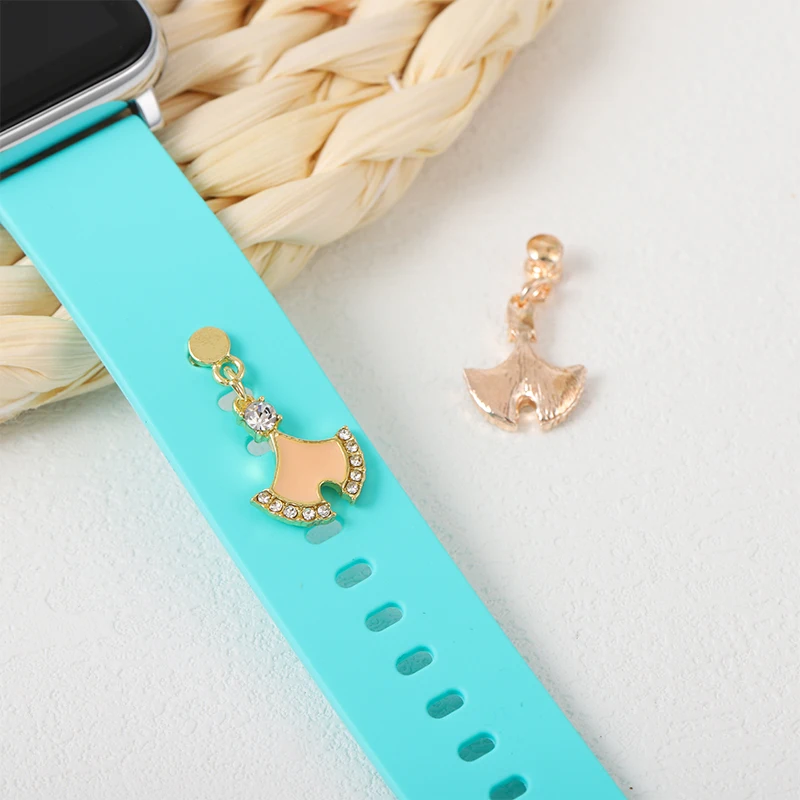 Chiodi decorativi per Apple Watch Band cuore diamante zircone Charms in metallo per Iwatch Silicone morbido braccialetto intelligente accessori regalo