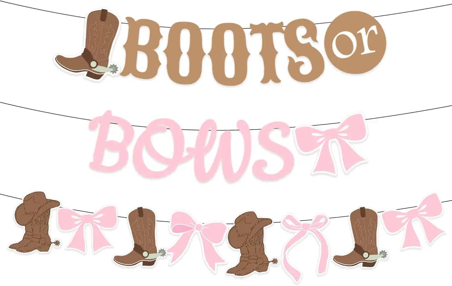 

Boot or Bows Sign Gender Reveal Banner Cowgirl Gender Reveal Decorations Party Supplies for Gender Reveal Party Decoration