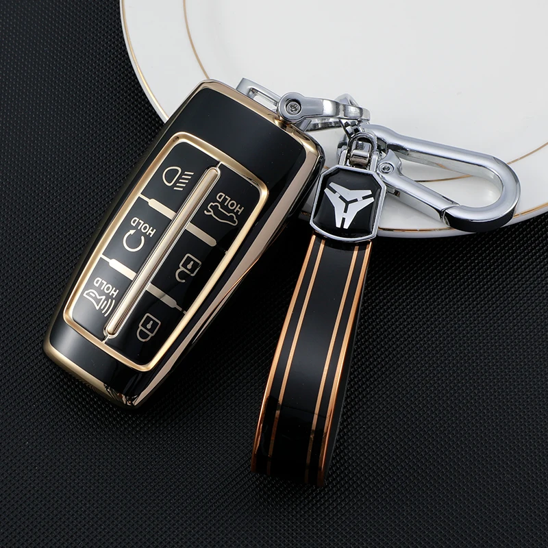 เคสใส่กุญแจรถยนต์ TPU กระดุม6/8ปุ่มสำหรับ Hyundai Genesis GV90 GV80 2020 2021 2022