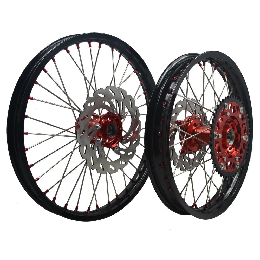 CRF300L Aluminum Alloy Anodized Motocross 36 Spoke Aluminum Alloy Dirtbike Wheel Sets For Honda