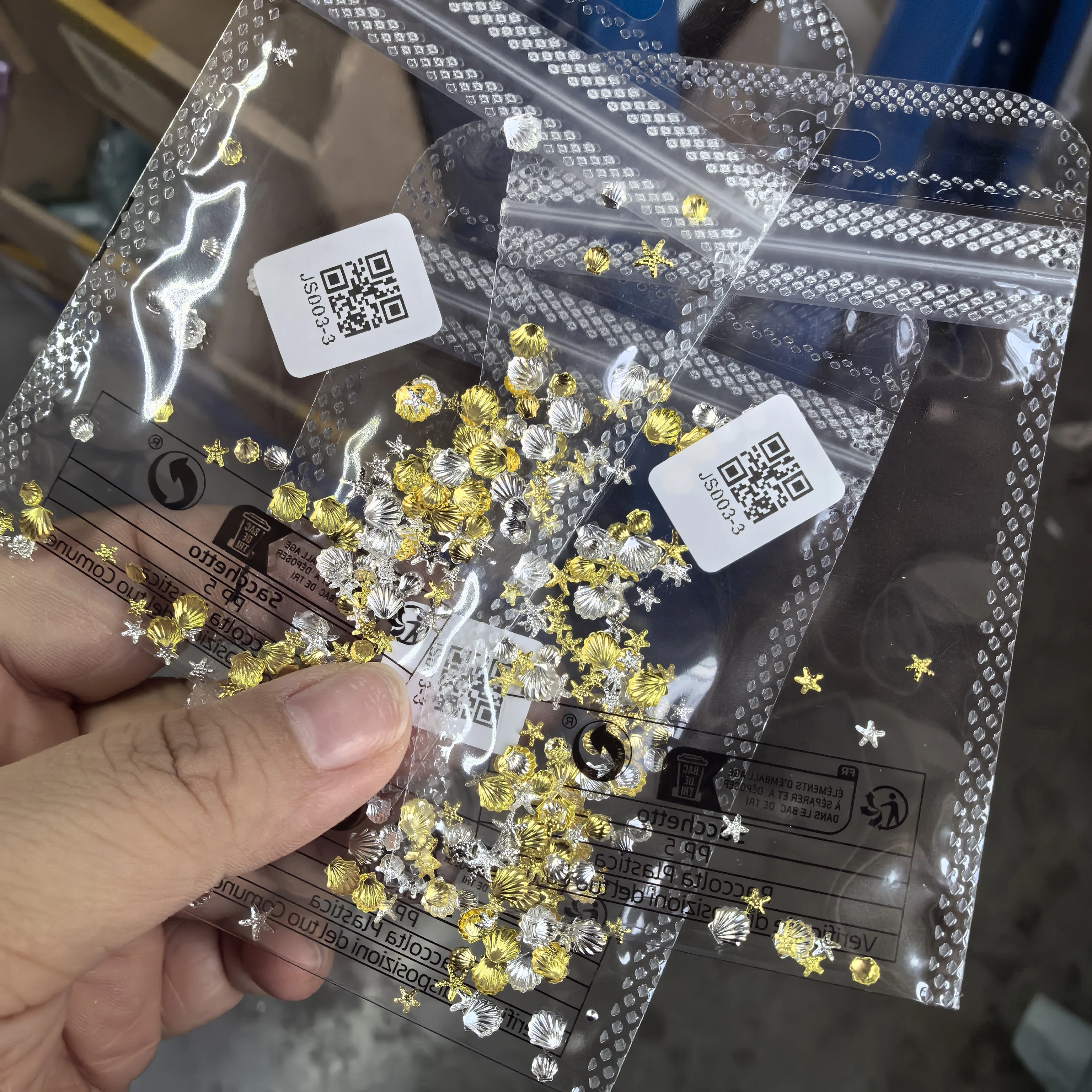 100 pçs misturado 3d ouro concha estrela do mar encantos do prego rebites de metal decorações da arte do prego mini oceano concha estrela manicure studs fornecimento