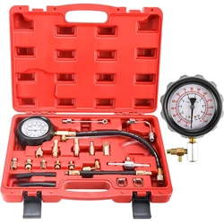 TU-114 Fuel Injector Pressure Gauge Tester Kit Diesel Engine Compression 0-140 PSI Gas Oil Pressure Tools for Car Motorcycle