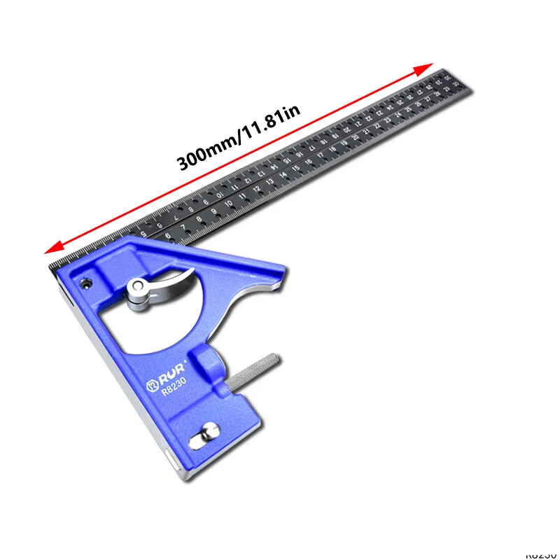 30CM Precision Marking Right Angle Ruler 45/90 Degree Hole Angle Ruler Industrial Scribe Marking Gauge Draw a circle Woodworking