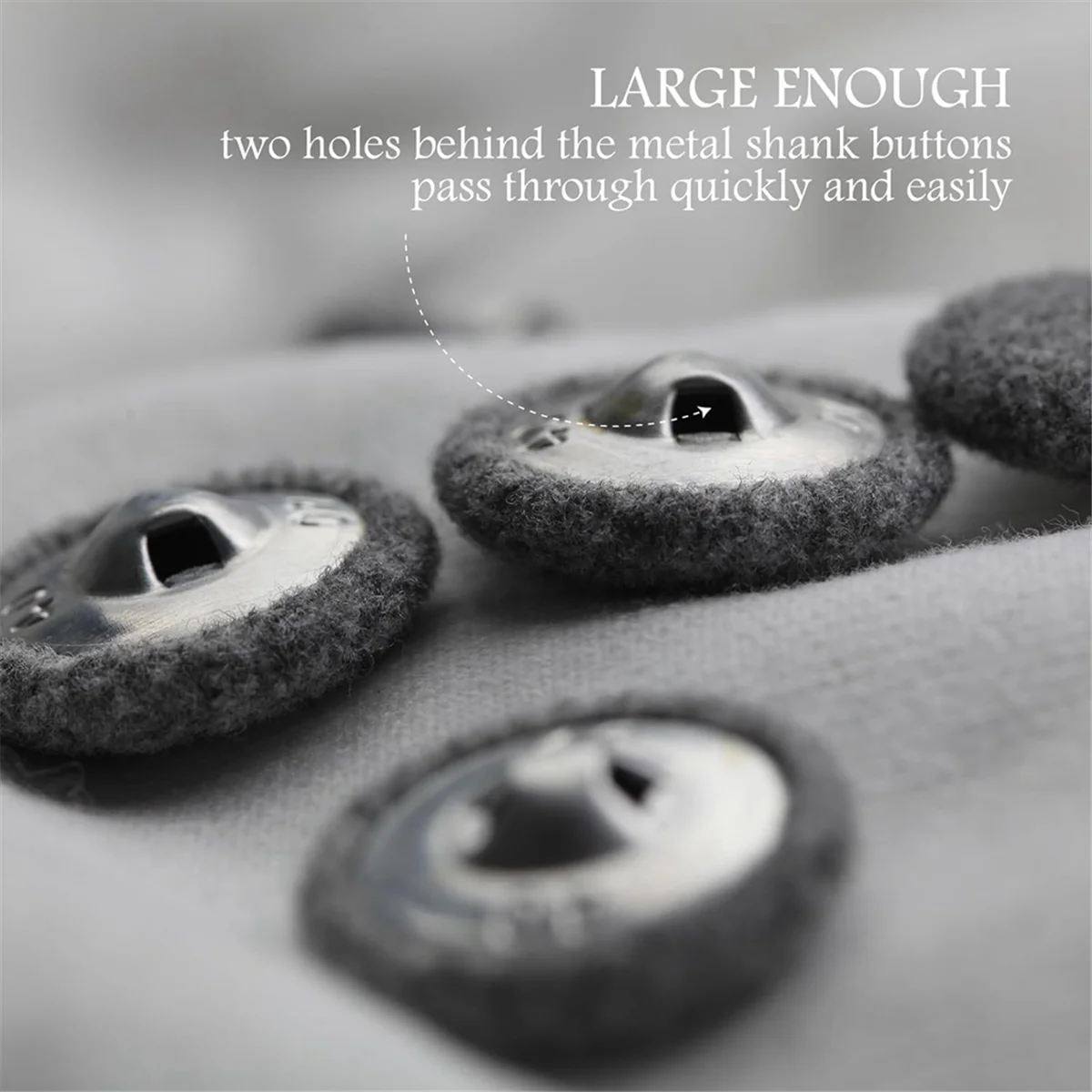 10 Stück Stoff Stoff bedeckt Knöpfe mit Metall knöpfen für Anzüge Kleider Blusen Pullover Stoff knöpfe grau 25mm