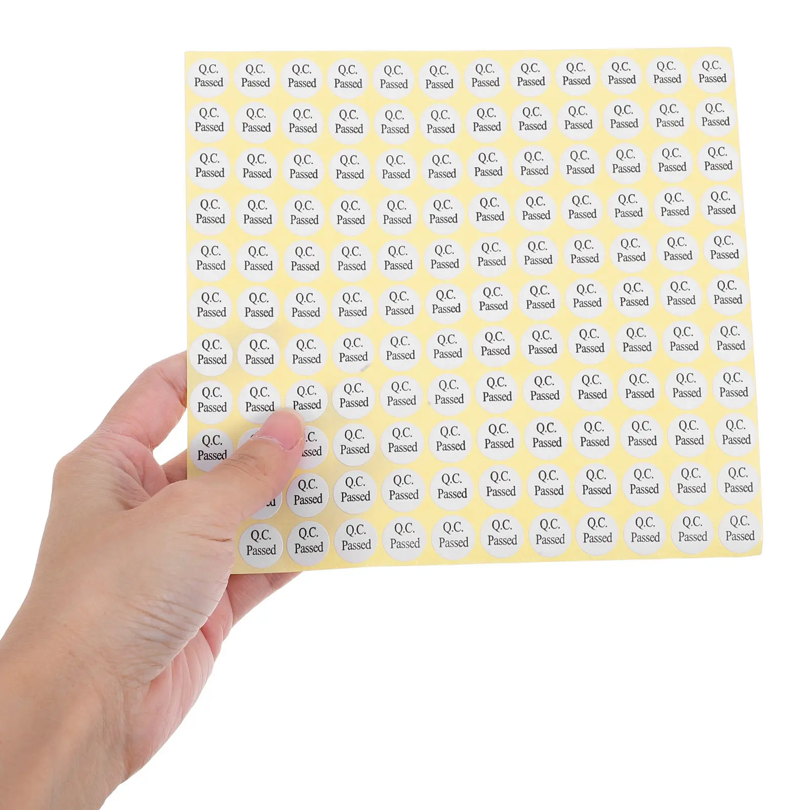 

150 круглых этикеток для контроля качества, самоклеящиеся белые наклейки для использования на складах при проверке упаковки и контроле качества