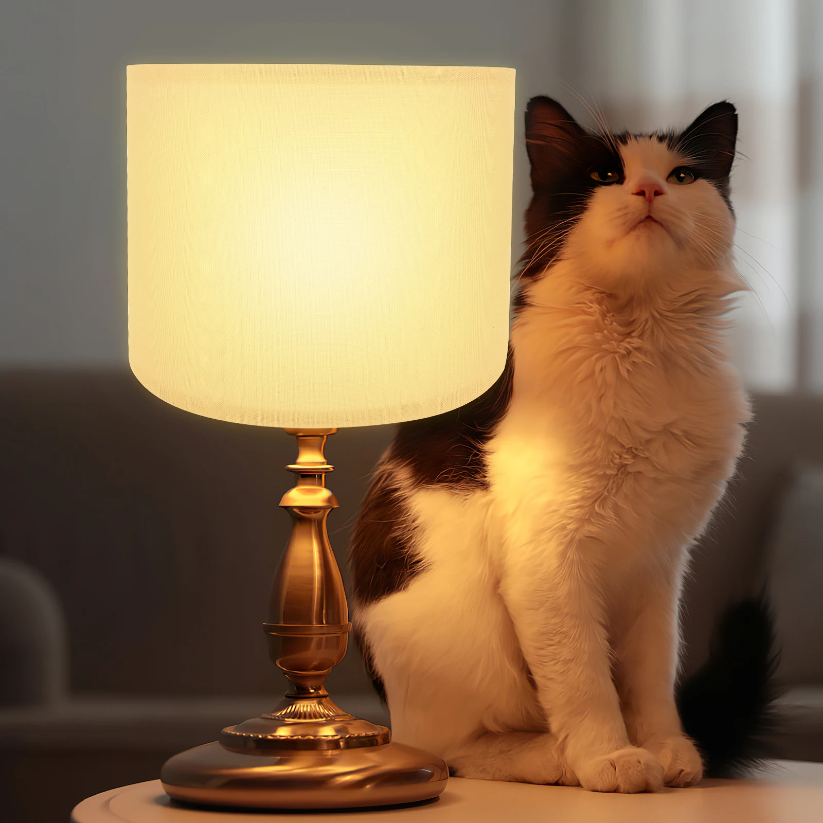 

Linen Lampshade E27 Cloth Cone Shaped Cover for Desk Table Floor Lamp Shades Wall Light Vintage Drum Replacement