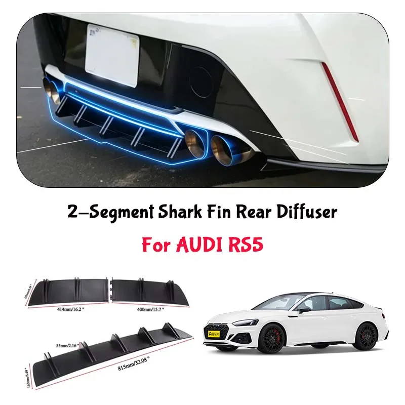 For AUDI RS5 Shark Fin Rear Diffuser Split Chassis Spoiler Auto Aerodynamic Parts Aerodynamic Modification