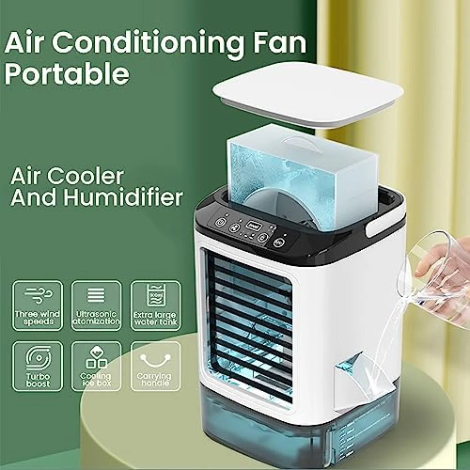 2023 Newest Portable Mini Air Conditioner Fan with 3 Speeds & 7 Colors - AC for Room, Office, Car, Outdoor Camping Ai