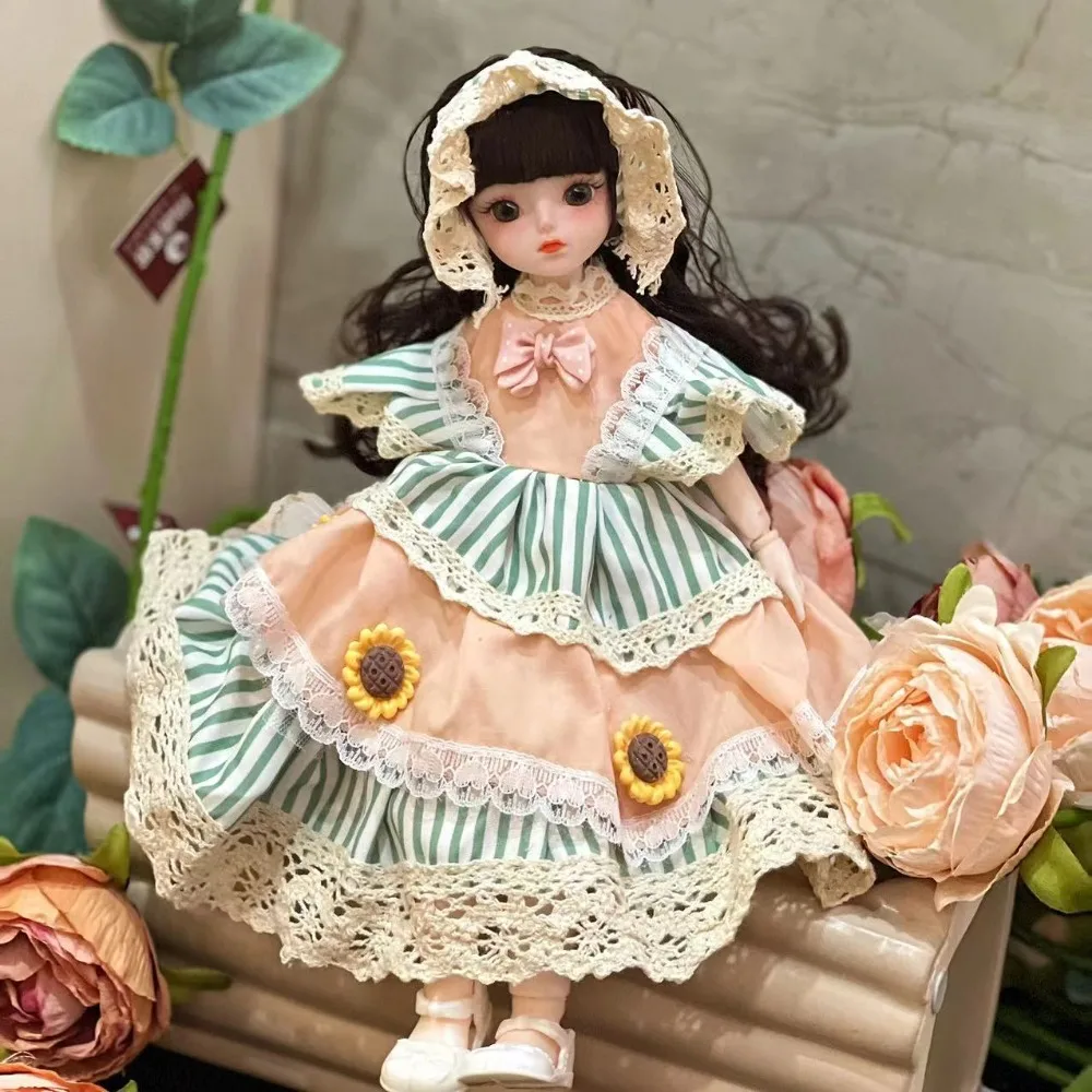 

1/6 SD 30 см Bjd Doll с одеждой Привлекательные глаза Длинные волосы Принцесса Одеваются BJD Куклы с париком Макияж Шарнирный шарнир