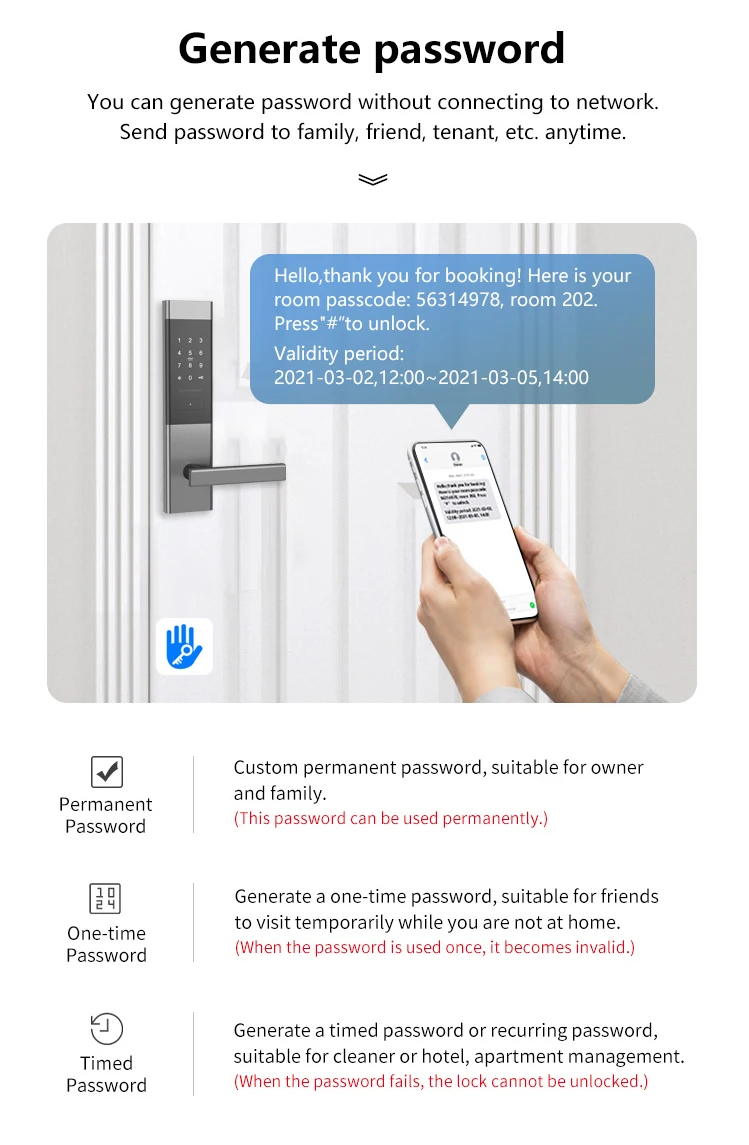 Bluetooth Drahtlose Digitale Elektronische Smart Lock TTlock App Hause Intelligente tastatur Passwort Türschloss auf Holz tür – Detail 9