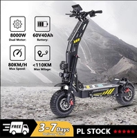 E-Scooter 8000W Dual Motor 60V40AH Battery with Turn Signal Electric Scooter 14 Inch Off-road Tire Hydraulic Brake EScooters
