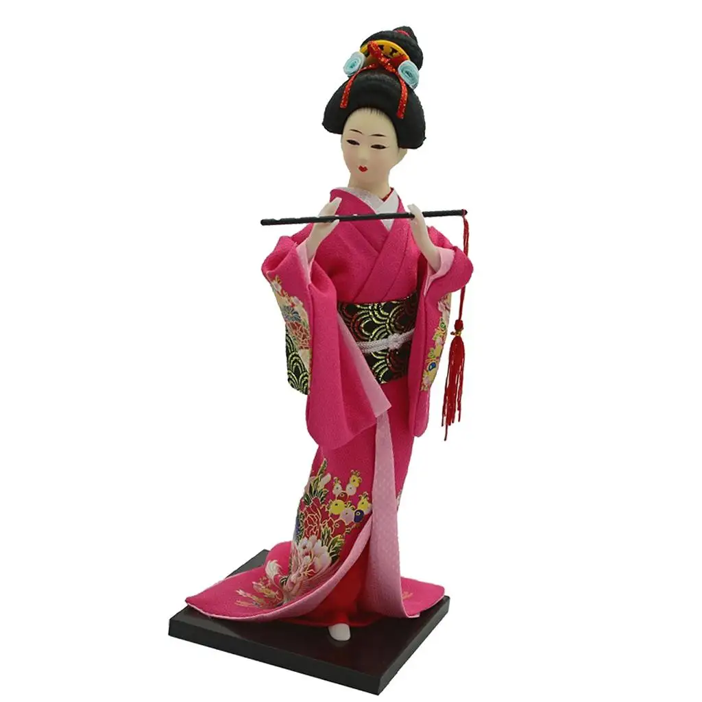 30cm Geisha Japanese Doll Folk doll Maiko Doll Puppet Stand , for Home/ Office/ Hotel Display Decor