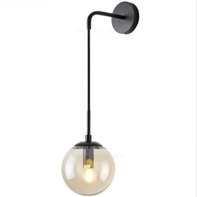 Imagem -06 - Nordic Moderno Vintage Lâmpadas de Parede Led Bola Vidro Espelho ao Lado do Quarto Luz Sala Estar Decoração Luzes Parede para Casa Luminárias