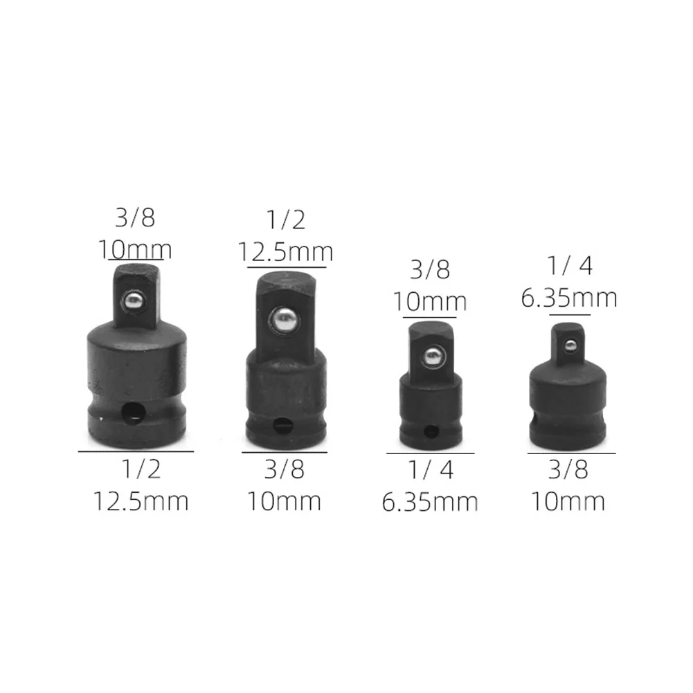 12pcs Socket Adapter And Reducer Set And Extension Set Socket Drill Adapter Nut Driver 1/4'' 3/8'' 1/2'' Black