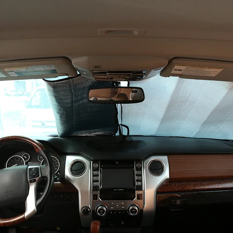 

Aluminum Foil Silver Car Front Windshield Thermal Curtain Shading Sunscreen Car Accessories For Toyota Tundra 2007-2021