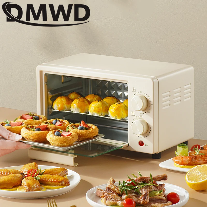 DMWD 220V Electric Oven Multifunction Baking Machine Intelligent Timing Small Roaster Bread Pizza Dried Fruit Baking Machine 15L