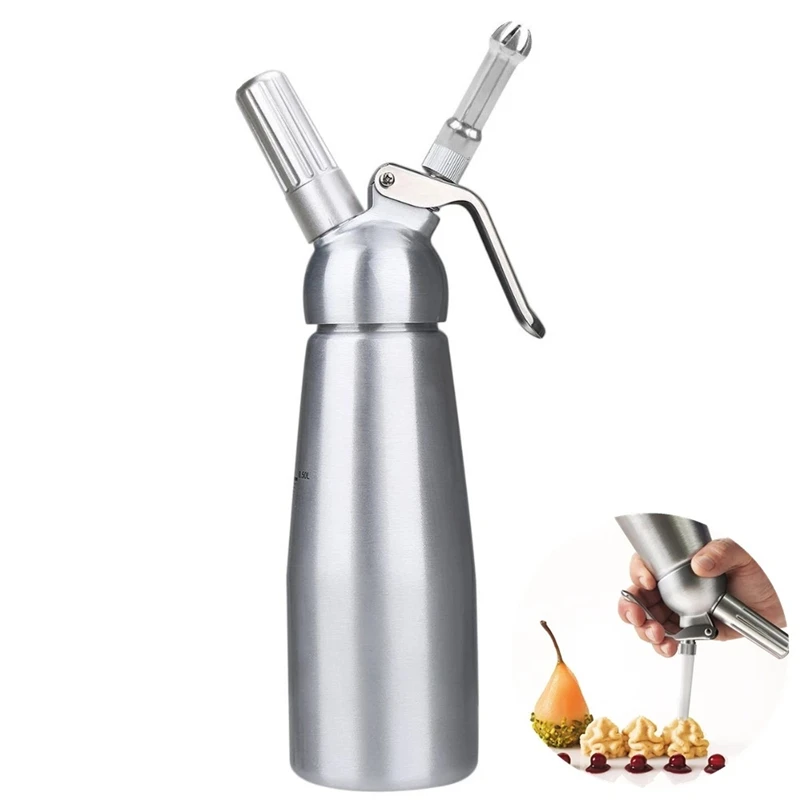 

High Quality 500ML Durable Aluminum Cream Whippers Metal Whipped Cream Dispenser Siphon Dessert Tools Good Packing