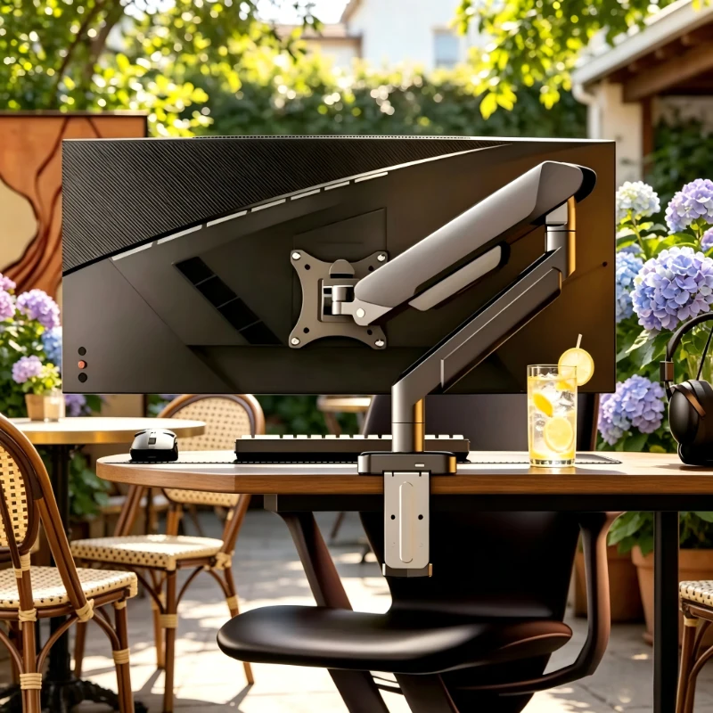 

13-35 Inch Monitor Desk Bracket, Adjustable Single Screen Mount, 10kg Load, Black & White Dual Color Optional