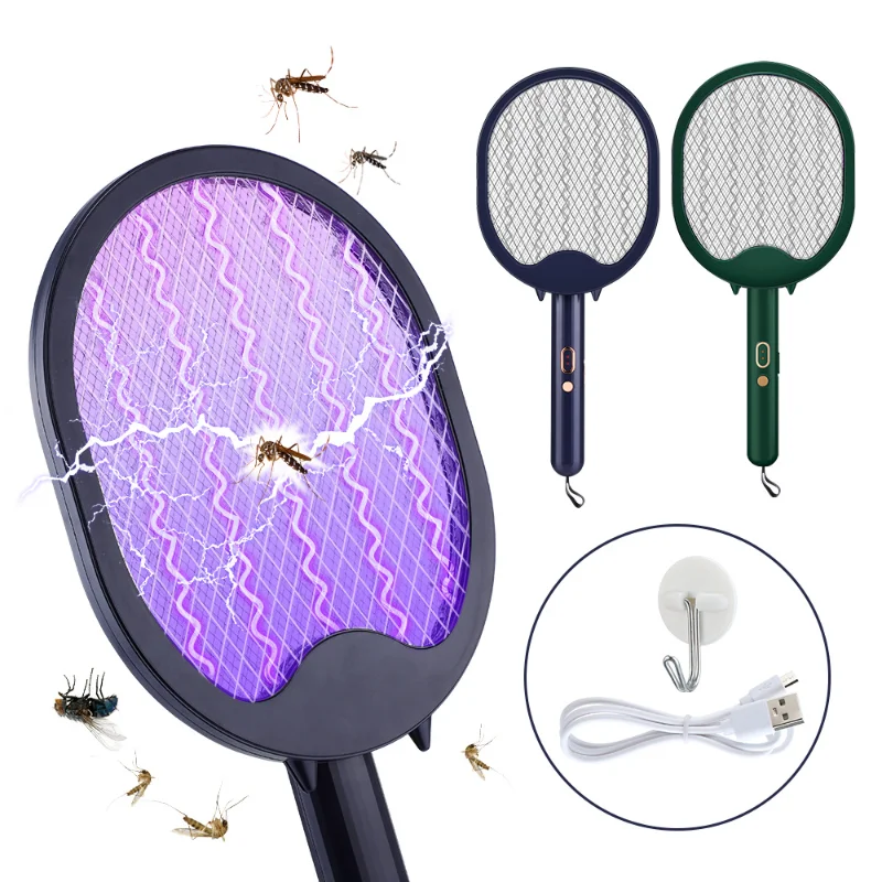 

Electric Mosquito Swatter,3-in-1 Bug Zapper Racket with 3000V High Voltage, USB Charging LED Lighted Handheld Fly Killer Racquet