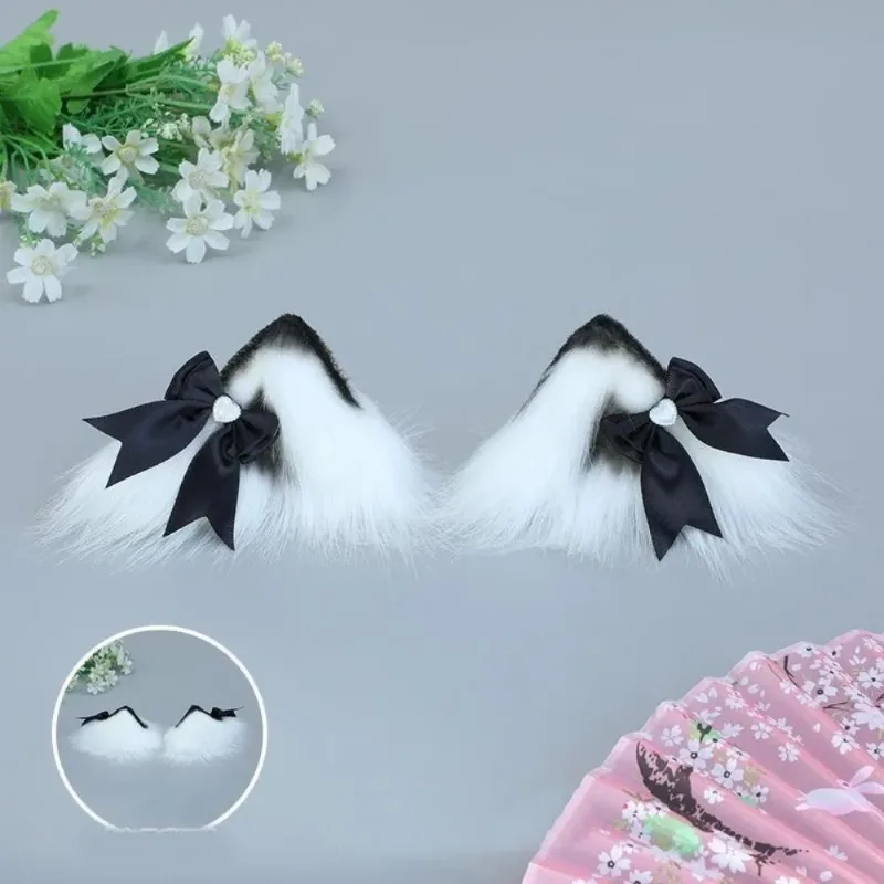 Neues Lolita Katzenohr Spitze Schleife Stirnband Cosplay Haarschmuck – Detail 4
