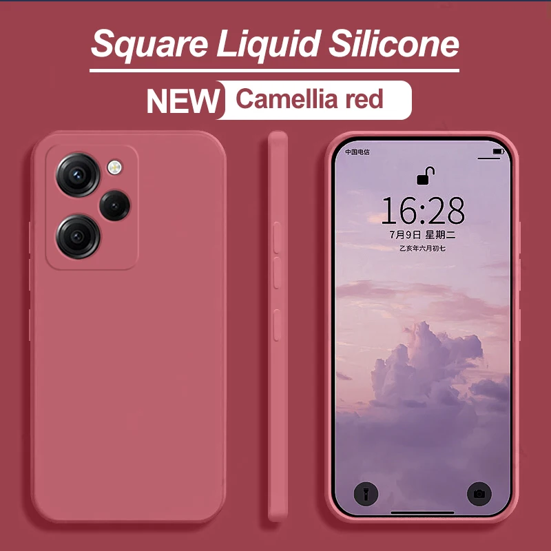 Original Square Liquid Silicone Case For Xiaomi Poco X5 Pocox5 Poco X5pro X 5 Pro 5G Shockproof Cover For Poco X5 Pro Phone Case