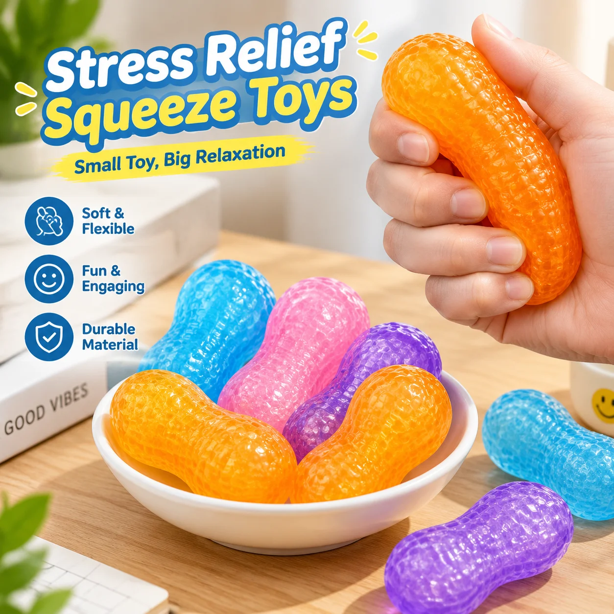 Maltose Peanut Squishy Simulation Food Stress Relief Toy Bestseller Hand Grip Strength Training Factory Direct Squeeze Toy