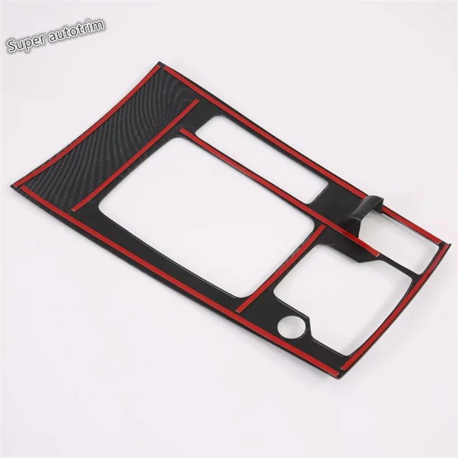 Center Control Gear Shift Panel Frame Decoration Cover Trim For Mazda 6 2019 - 2024 Red / Carbon Fiber Look Accessories Interior