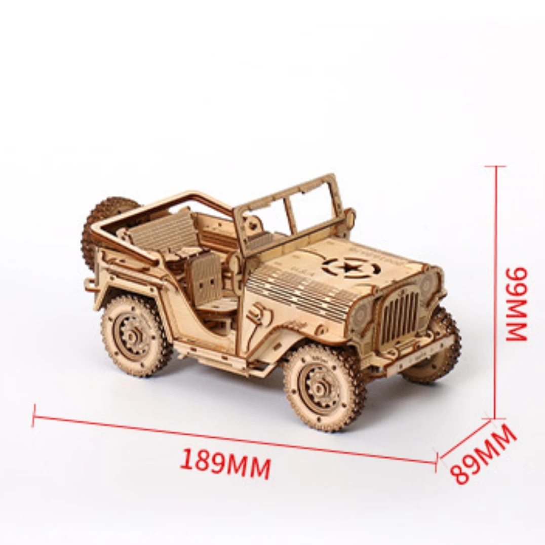 3d Wooden Off-road Cars Puzzles Building Blocks Kits Military Collections Toys for Teens Adults DIY Assembling Jeep Models Gift