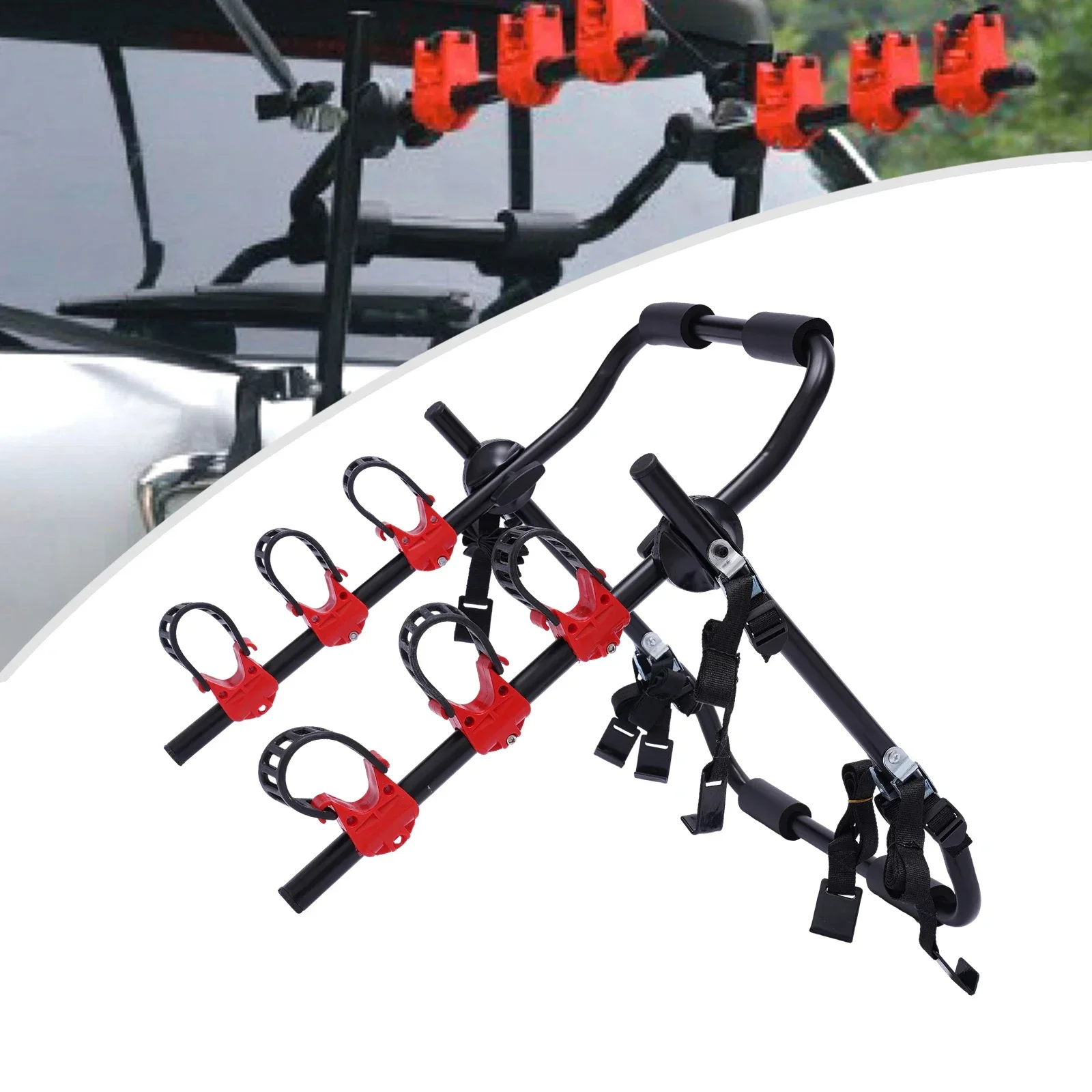 for   Bicycle Carrier Sturdy W/ Suspension Hatchback f/ Partially SUV Sedan Minivan For Car Trunk Mount