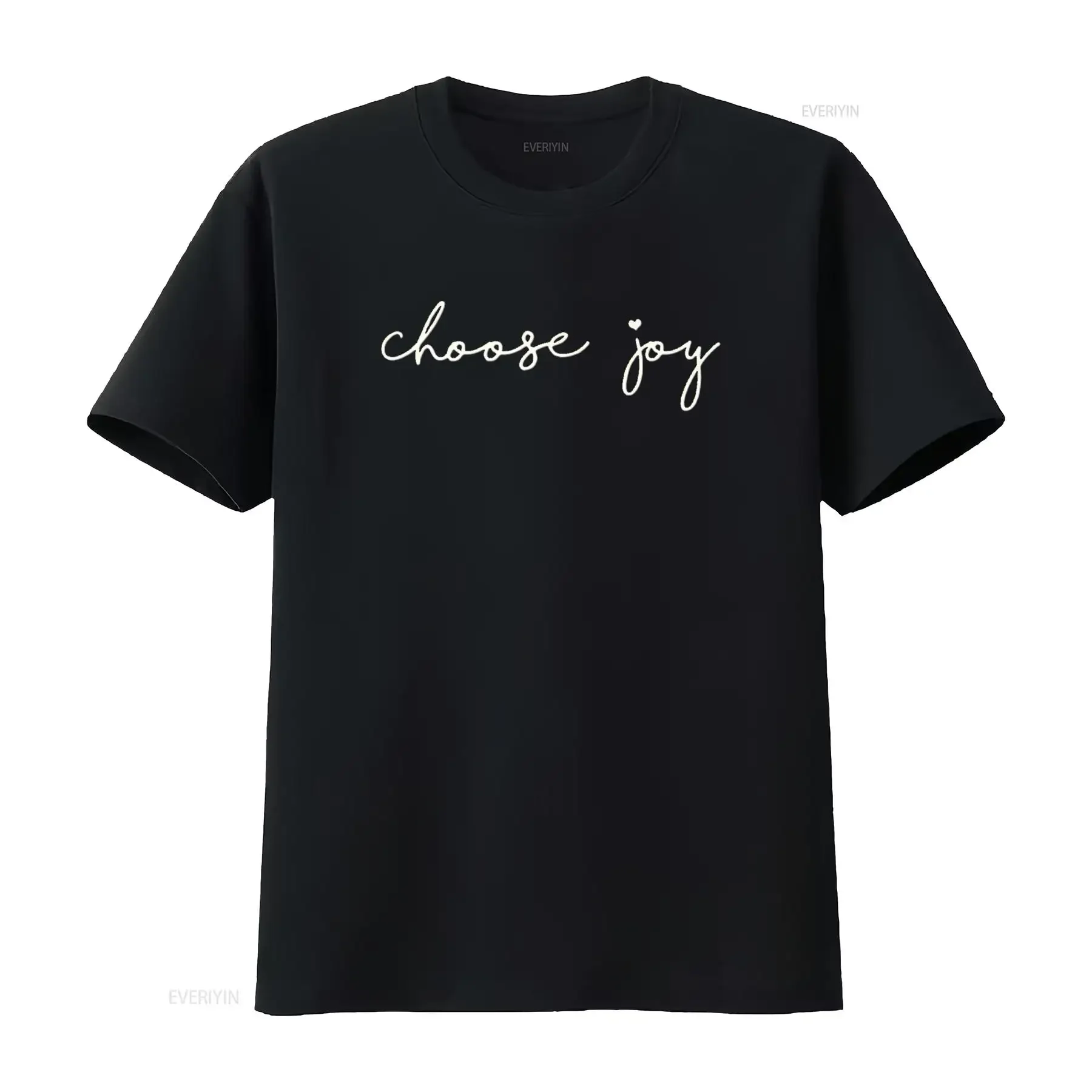 

Womens Choose Joy Uplifting Motivational Choosing T Shirt Black 2XL vintage Washed Top For Everyday Wear streetwear Versatile