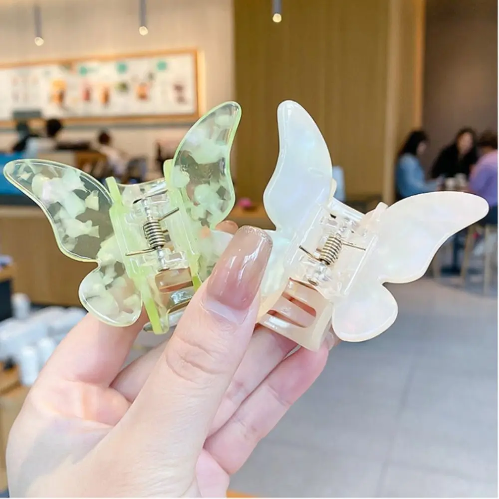 Elegant Colorful Butterfly Hair Claw Fashion Hair Accessories Shark Clip Fairy Ponytail Clip Hair Clamp Women