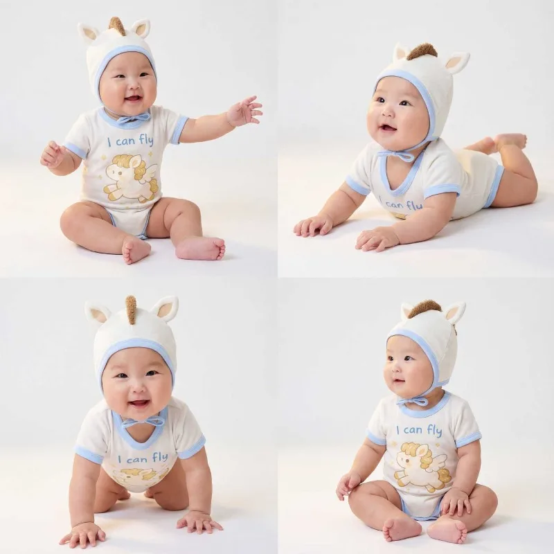 

Летний комбинезон-ромпер для новорожденных 2026 года с дизайном пони, боди, милый костюм для младенцев, одежда для фотосессий