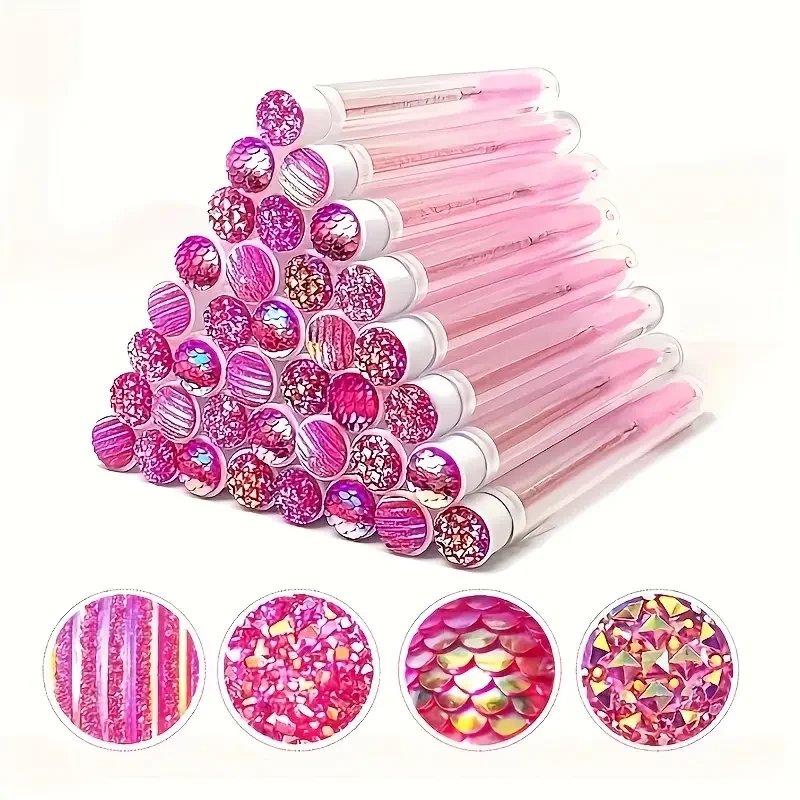 50 pz Spazzola Per Ciglia Tubo Usa E Getta Mascara Bacchette Tubo Riutilizzabile Bobine Per Ciglia Pennello Detergente A Prova di Polvere Tubi di Stoccaggio