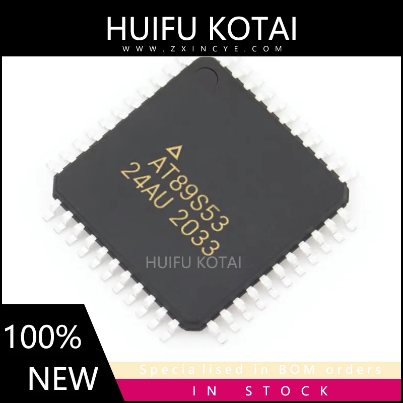 AT89S53-24AU QFP44, Novo Inventário Spot, 1Pc Lot