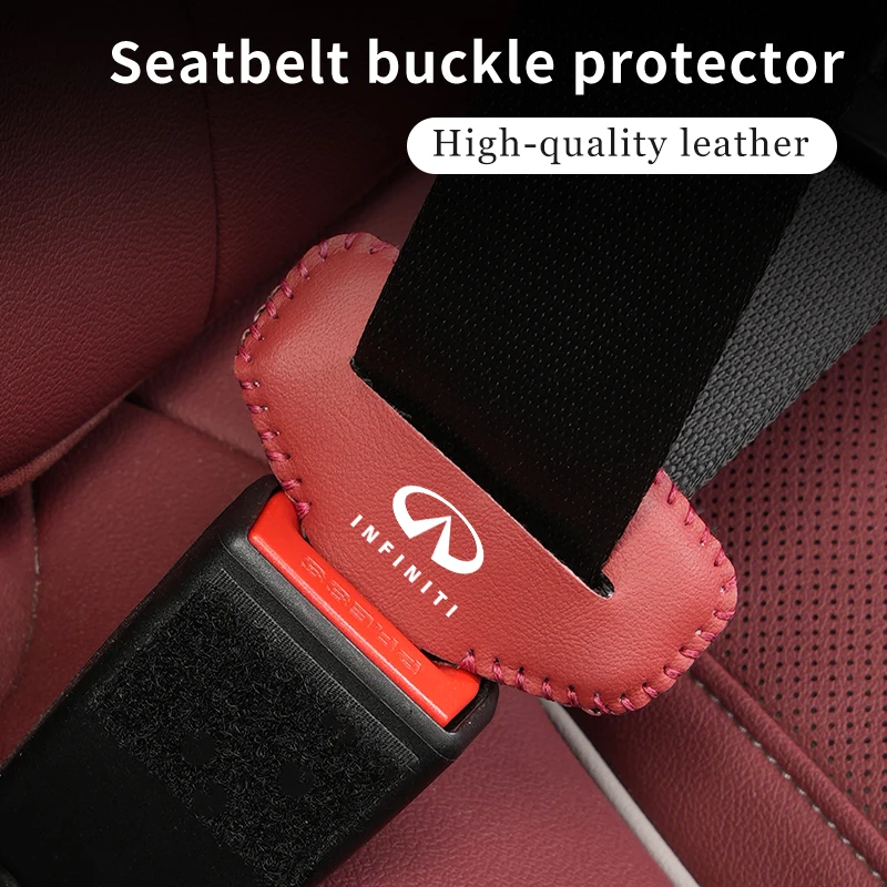 2/5pcs Car Seat Belt Buckle Anti-scratch Protector Cover For Infiniti Q50 FX35 Q30 G37 Q70 QX70 G35 Q60 QX50 QX60 QX80 QX30 JX35