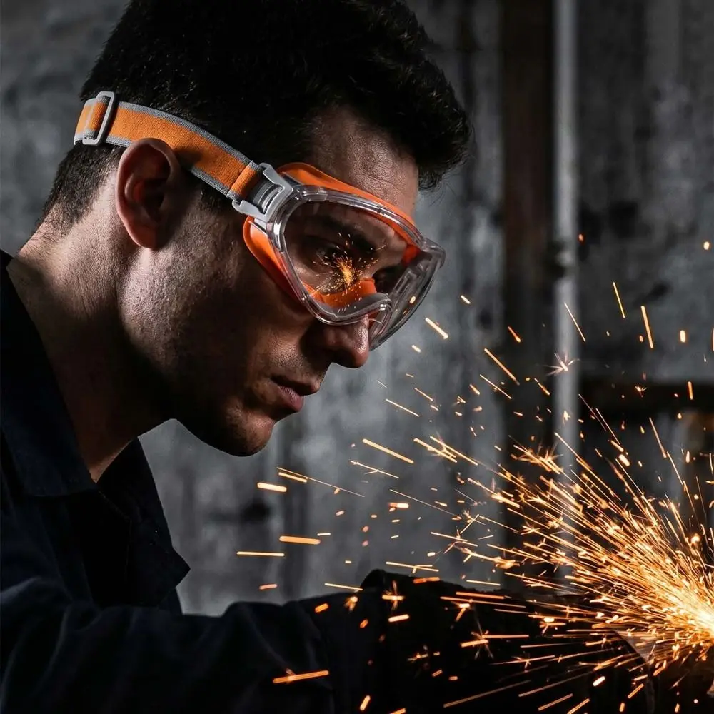 Anti Scratch Safety Glasses Lightweight Silicone Frame Anti Fog Goggles Splash Proof Clear Lens Protective Eyewear Work Safety