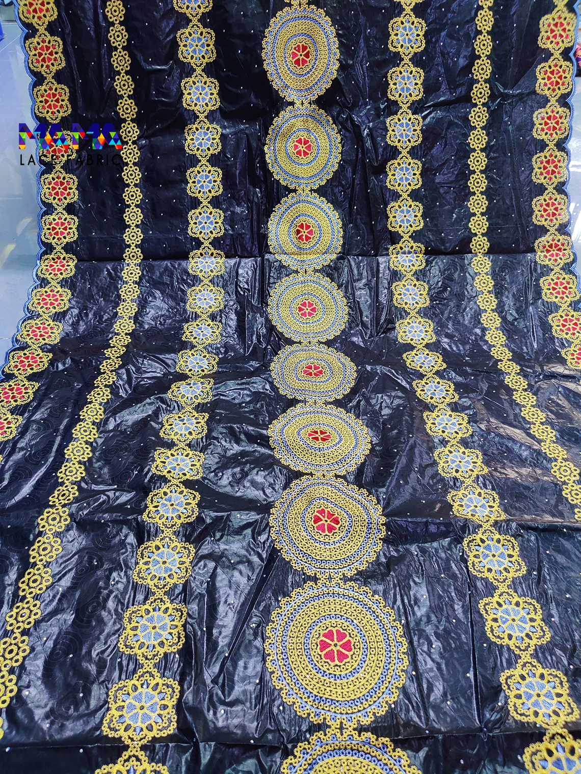 Black Bazin Riche Brocade Fabrics With Stones New Mali African Women Wedding Dress Sewing Fabric Basin Rich Material