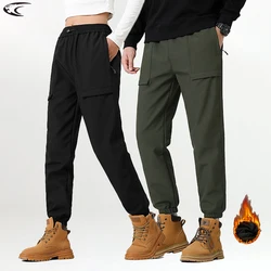 LNGXO Thick Fleece Warm Pants Women Men Winter Waterproof Windproof Jogger Pants Unisex Hiking Camping Climbing Skiing Trousers