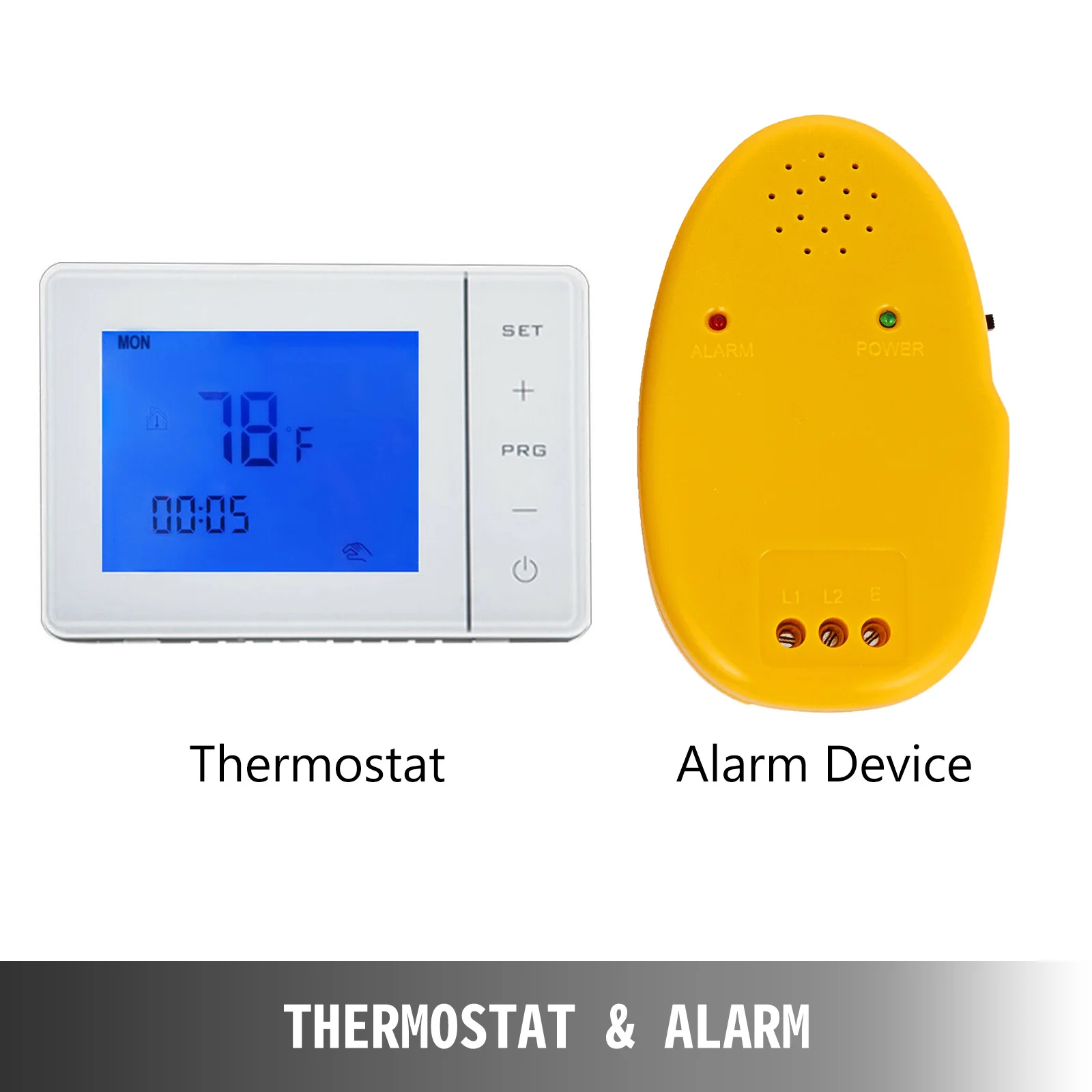 VEVOR-Elétrica Radiant Piso Aquecimento Mat, Programável Floor Sensing, Termostato, auto-adesivo, Mesh, Cuttable, Alarmer, 120V