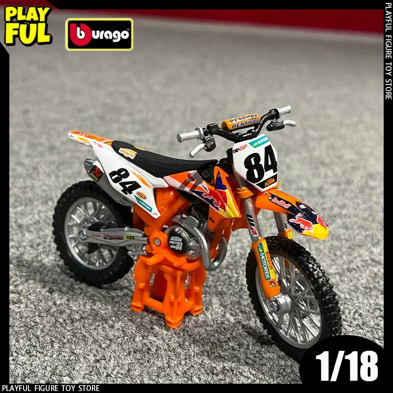 Bburago 1:18 Dirt Bike Red Bull Ktm Factory Racing Ktm 450 Sx-F Factory Edition Alloy Luxury Vehicl Diecast Model Toys Kid Gift