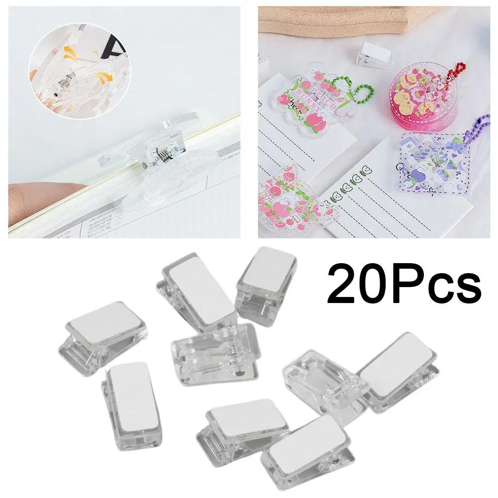 20pcs Self Adhesive Clips Tapestry Hangers for Hanging Storage Photo Spring Loaded Mini Transparent Single-sided Adhesive C V0Q4