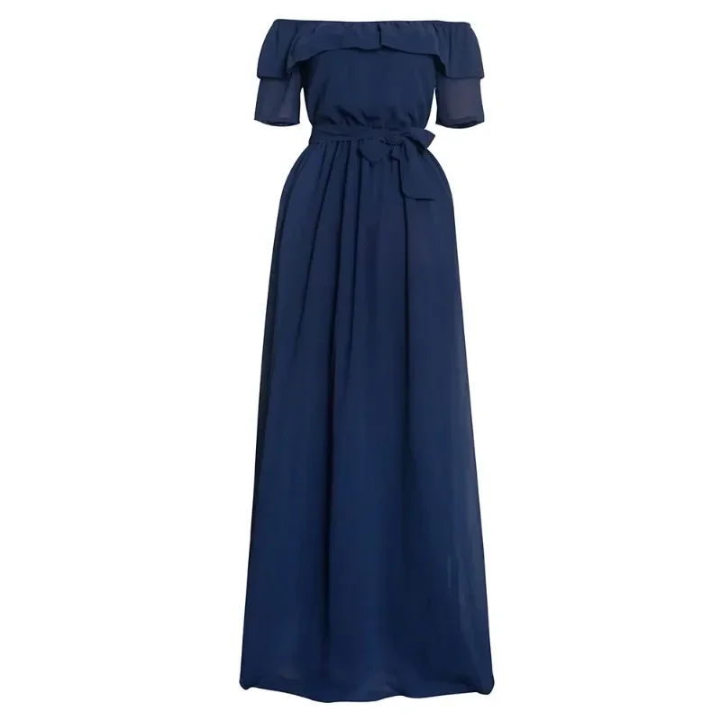 African Dresses Women 2025 Summer Fashion Off Shoulder Wedding Party Gown Kaftan Maxi Long Dress Elegant Ladies Africa Clothing image 3