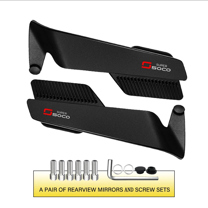 Track Certified Wide-angle Motorcycle Fixed Wind Wing Rearview Mirror For SUPER SOCO CPx CU TC 50 MAX TS TSX 1500 Convex Mirror