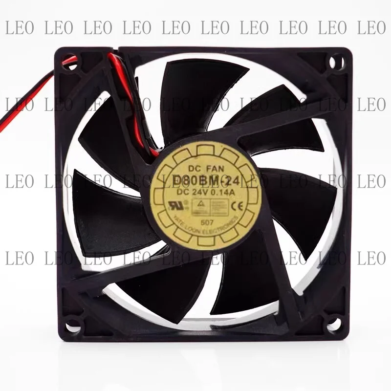 MY 1PCS For D80BM-24 8025 DC24V 0.14A 8CM 2-Wire Dual Ball Inverter Cooling Fan