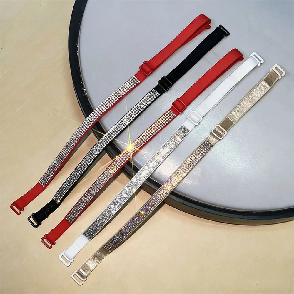 1 Pair Sparkling Rhinestone Bra Straps Replacement Invisible Strap Crossbody Strap Halter Neck Bra Straps Double Shoulder Strap