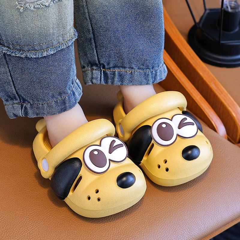 Summer Aged 1-5 Children Slippers Cute Cartoon Puppy Sandals For Boys Girl Flip Flops Non-Slip Toddler Home Kids Garden Shoes