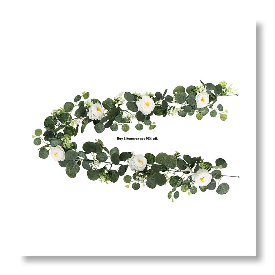 ✱Eucalyptus Garland and Flower Hanging Artificial Eucalyptus Leaf Greenery for Wedding Backdrop Arch
